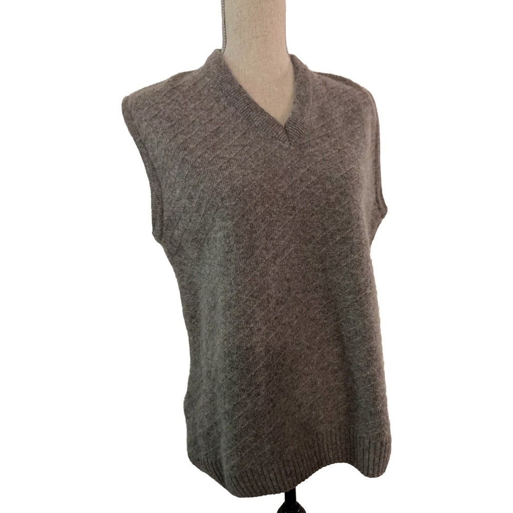 Vintage Continental Men's Shetland 100% lambsWool Sweater‎ Vest Gray Size 38